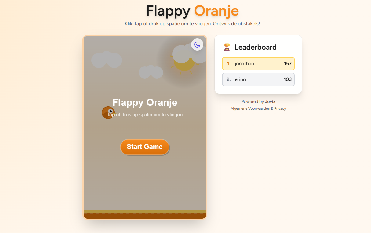 Flappy Game voor Oranje